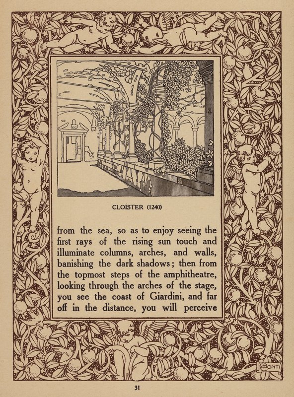 Pagina uit brochure voor San Domenico Palace Hotel, Taormina (litho) door Italian School