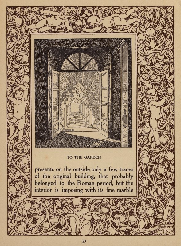 Pagina uit brochure voor San Domenico Palace Hotel, Taormina (litho) door Italian School