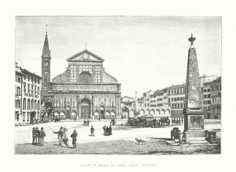 Plein en Kerk van Santa Maria Novella door Italian School