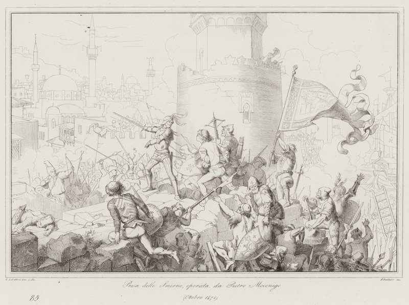 Verovering van Smyrna door Pietro Mocenigo door Italian School
