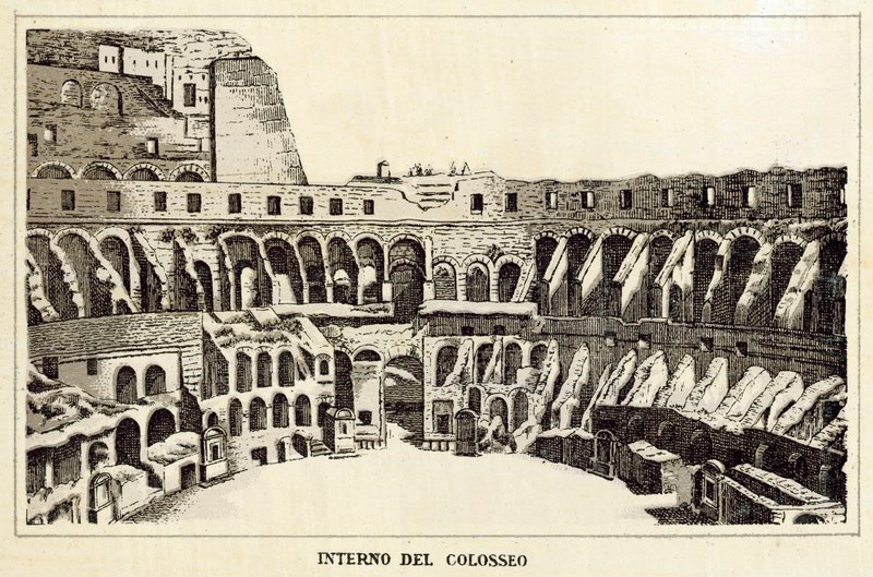 Rome: Binnenkant van het Colosseum door Italian School