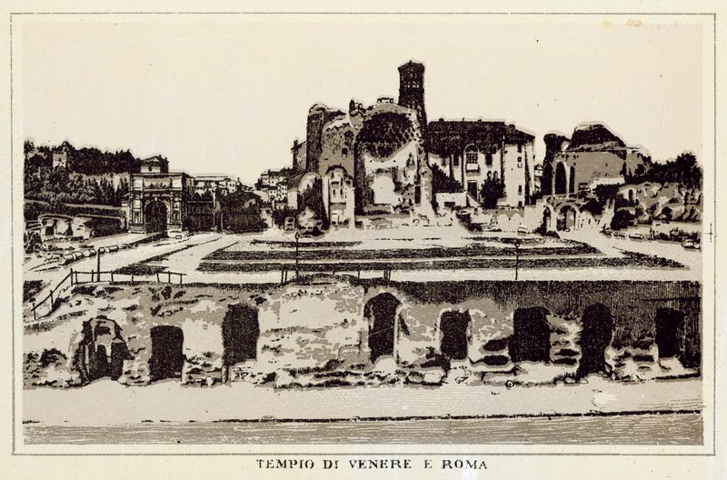 Rome: Tempio Di Venere E Roma door Italian School