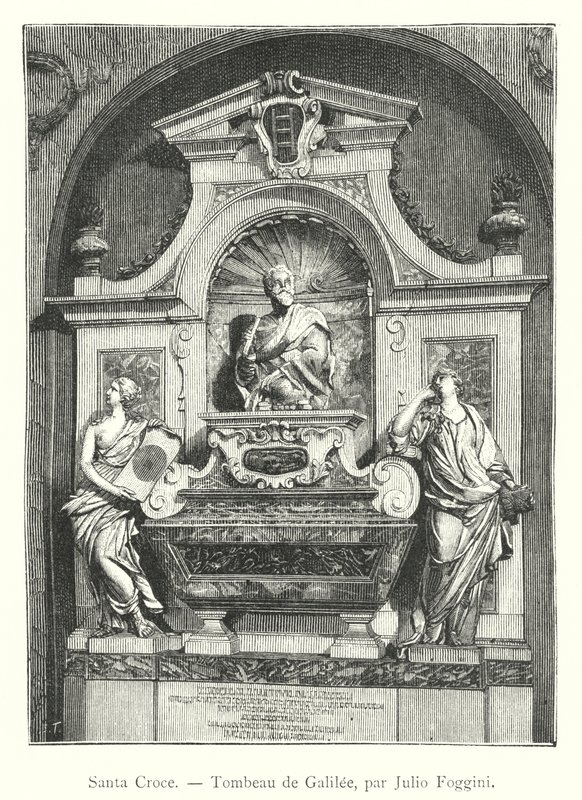 Santa Croce, Graf van Galileo, door Julio Foggini (gravure) door Italian School