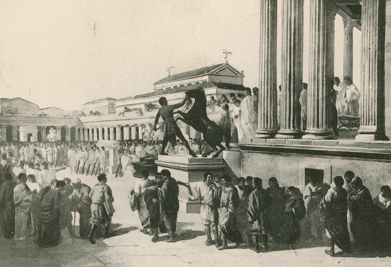De verkiezingen in het civiele forum (gravure) door Italian School