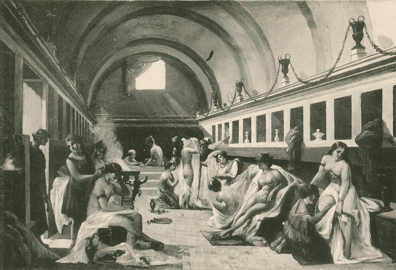 Het Frigidarium van Vrouwen in de Stabiaanse Baden zoals het was door Italian School