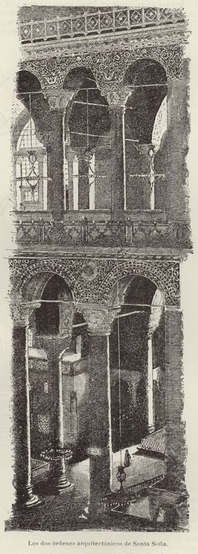 De twee architectonische orden van Santa Sofia door Italian School