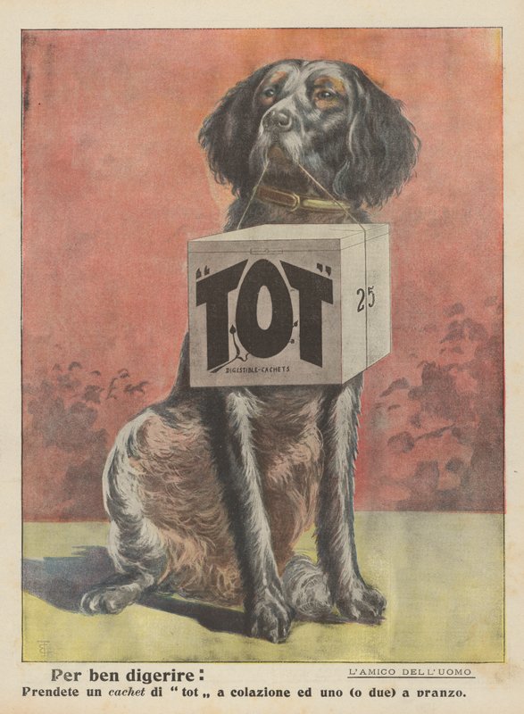 Goed verteren (kleurenlitho) door Italian School