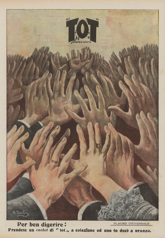 Goed verteren (kleurenlitho) door Italian School