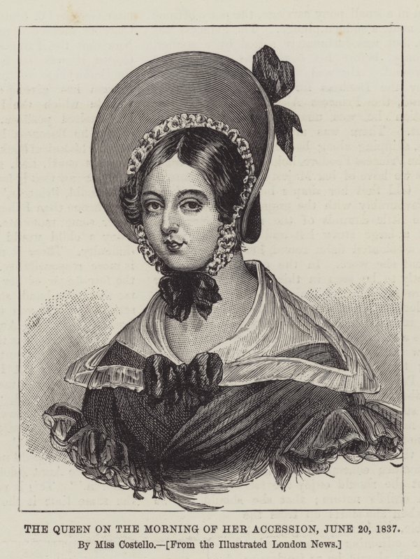 De Koningin op de Ochtend van haar Troonsbestijging, 20 juni 1837 door J. Costello