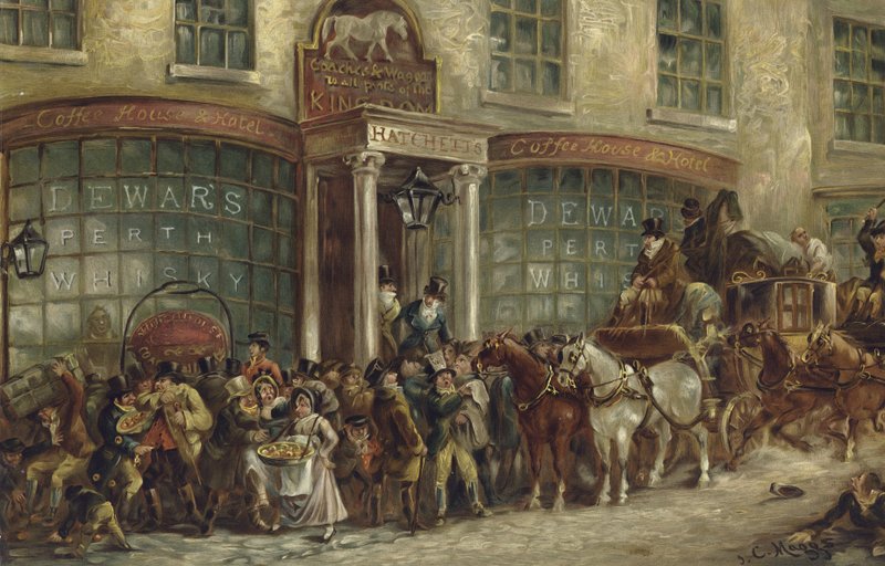 White Horse Cellar Hatchetts, Piccadilly, Londen door J.C. Maggs