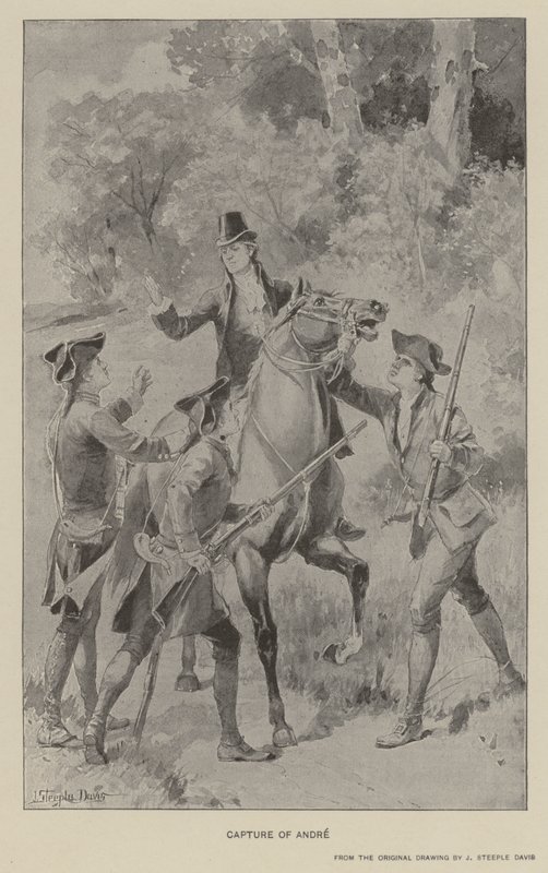 Gevangenneming van Andre (litho) door J. (after) Steeple Davis