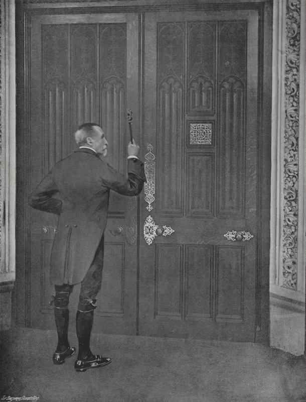 Black Rods Knock door J. Benjamin Stone