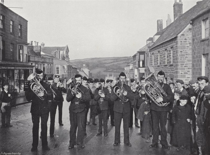 Helston Flora Dag, dansen de Furry Dance door J. Benjamin Stone