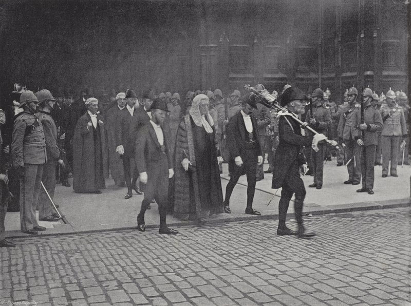 Parlementsleden op weg naar de Jubileumdienst door J. Benjamin Stone