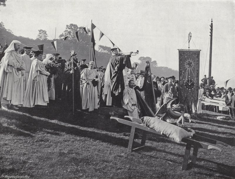 De Welsh Eisteddfod, opening van de Gorsedd door J. Benjamin Stone