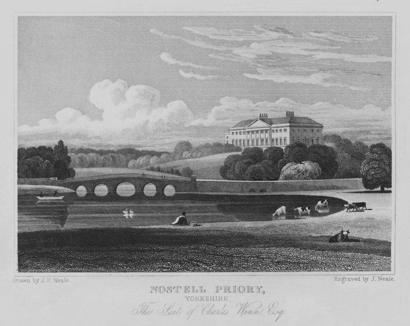 Nostell Priory, Yorkshire, De Residentie van Charles Winn, Esquire door John Preston Neale