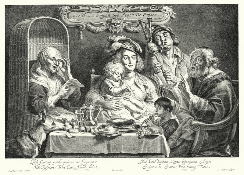 Het familieconcert door Jacob the Elder (after) Jordaens