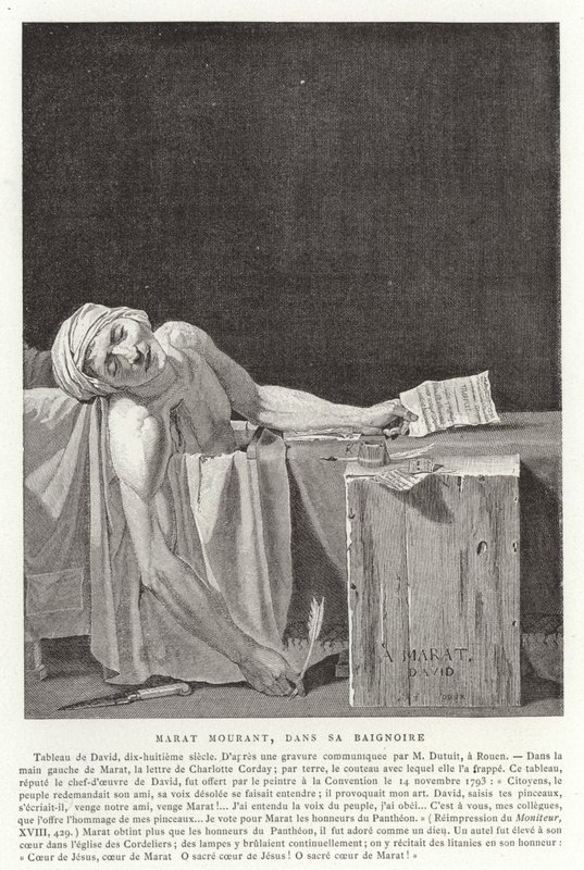 De Dood van Marat, 1793 door Jacques Louis David
