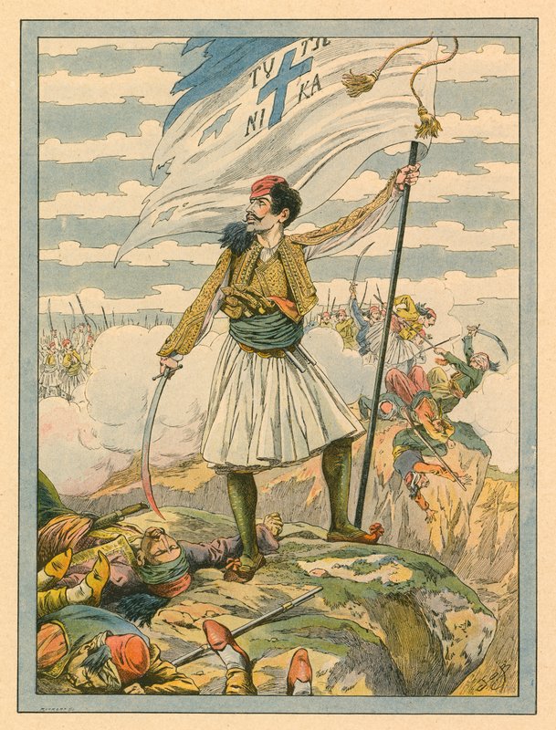 Griekenland - Nationaal lied door Jacques Marie Gaston Onfray de Breville (Job)