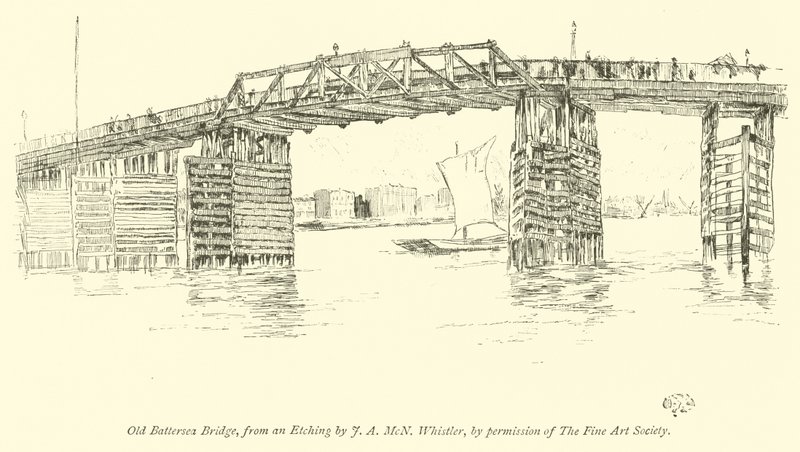 Oude Battersea Brug door James Abbott McNeill Whistler