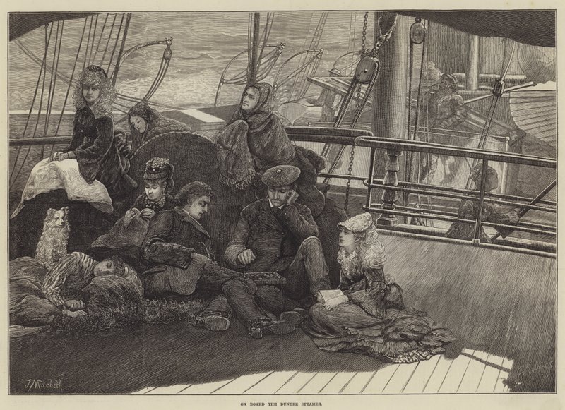 Aan boord van de Dundee-stoomboot door James Macbeth