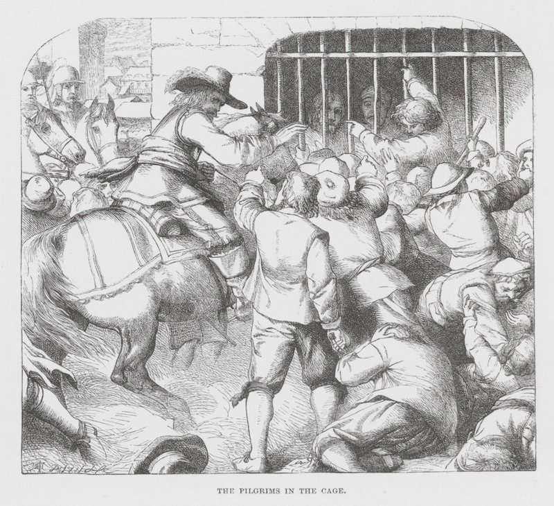 De pelgrims in de kooi door James Dawson Watson