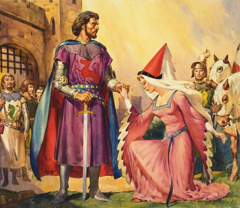 Koning Arthur en Guinevere door James Edwin McConnell