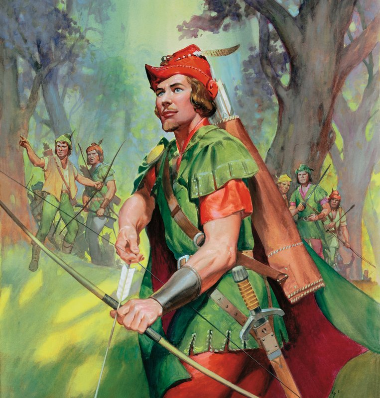 Robin Hood (gouache op papier) door James Edwin McConnell