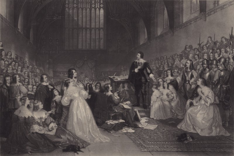 Het proces van Thomas, Graaf van Strafford, in Westminster Hall, 1641 door James F. Scott