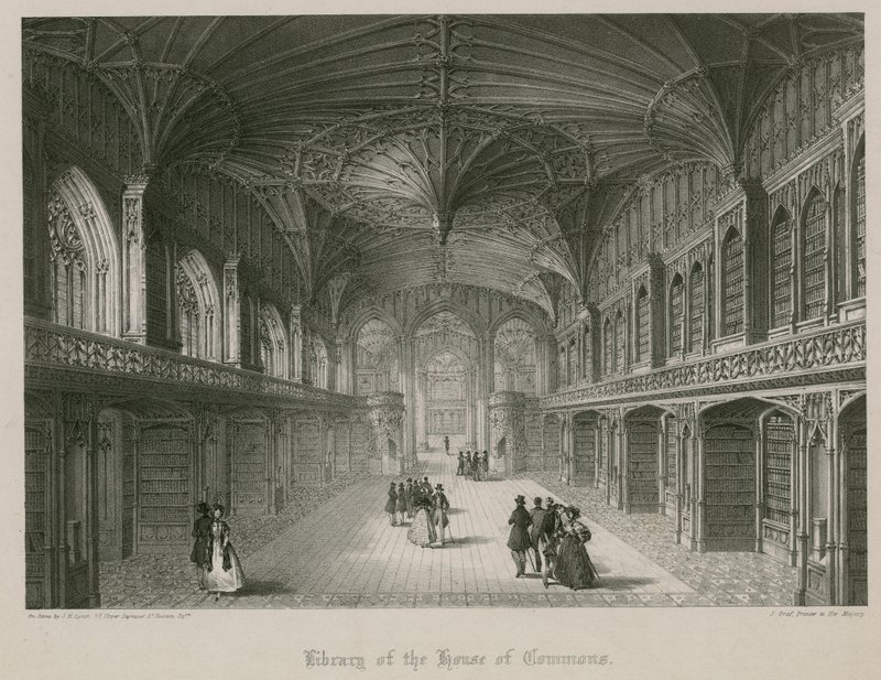 Bibliotheek van het Lagerhuis, ontworpen door Thomas Hopper door James Henry Lynch
