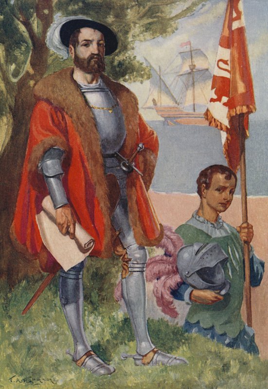 Hernan Cortes, Spaanse conquistador door James Henry Robinson