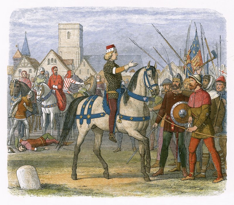Richard neemt het bevel over de rebellen in de Boerenopstand door James William Edmund Doyle