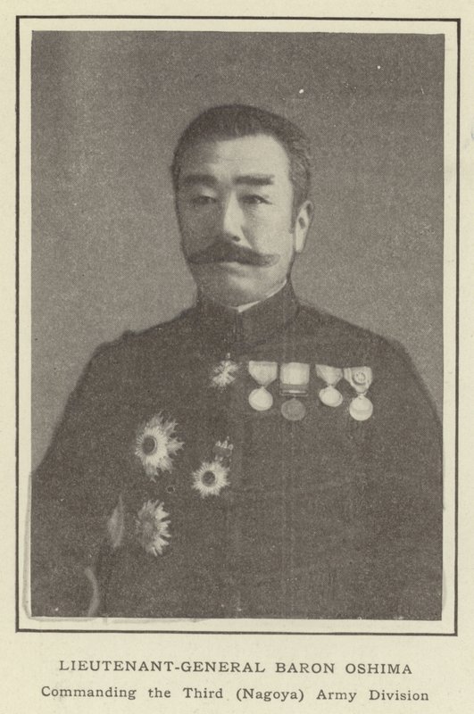 Luitenant-generaal Baron Oshima, Commandant van de Derde (Nagoya) Legerdivisie door Japanese Photographer