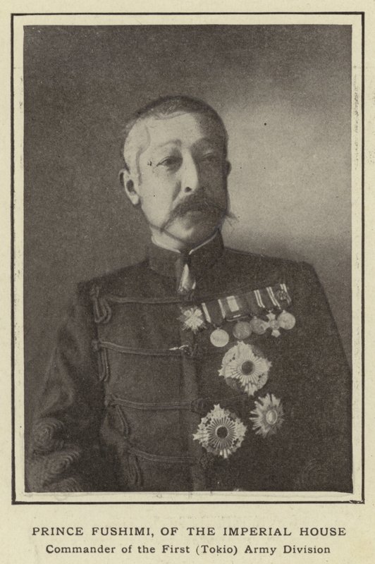 Prins Fushimi, van het Keizerlijk Huis, Commandant van de Eerste (Tokio) Legerdivisie door Japanese Photographer