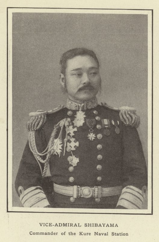 Vice-admiraal Shibayama, Commandant van het Kure Marine Station door Japanese Photographer