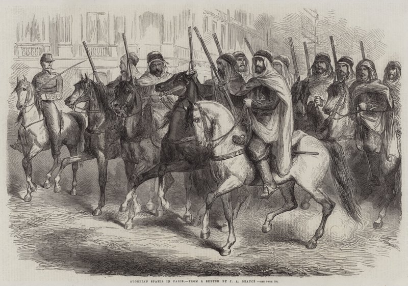 Algerijnse Spahis in Parijs door Jean Adolphe Beauce