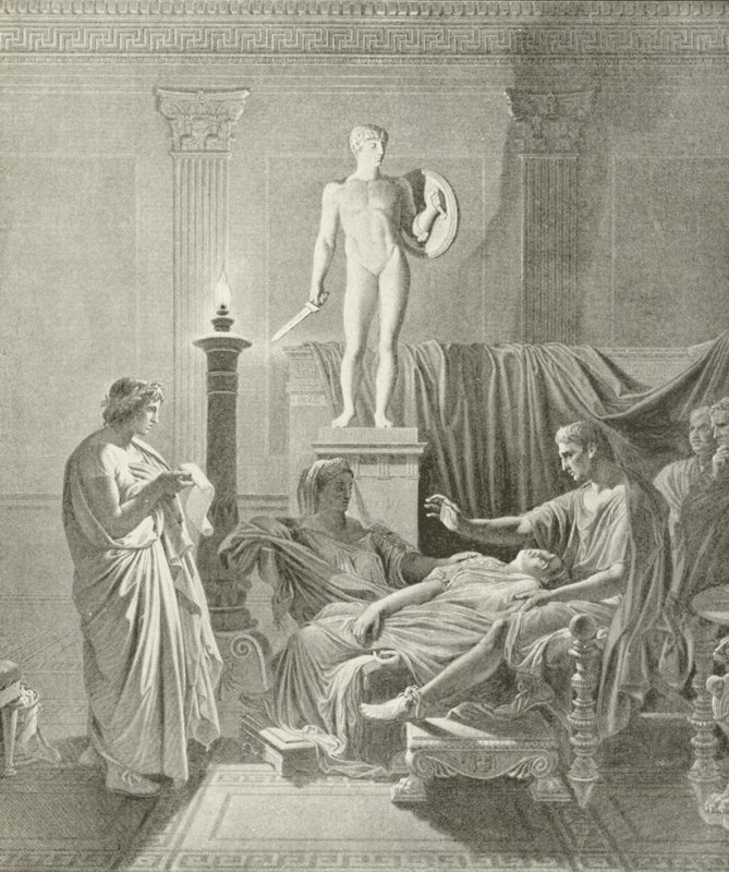 Octavia overwonnen door de verzen van Vergilius door Jean Auguste Dominique Ingres
