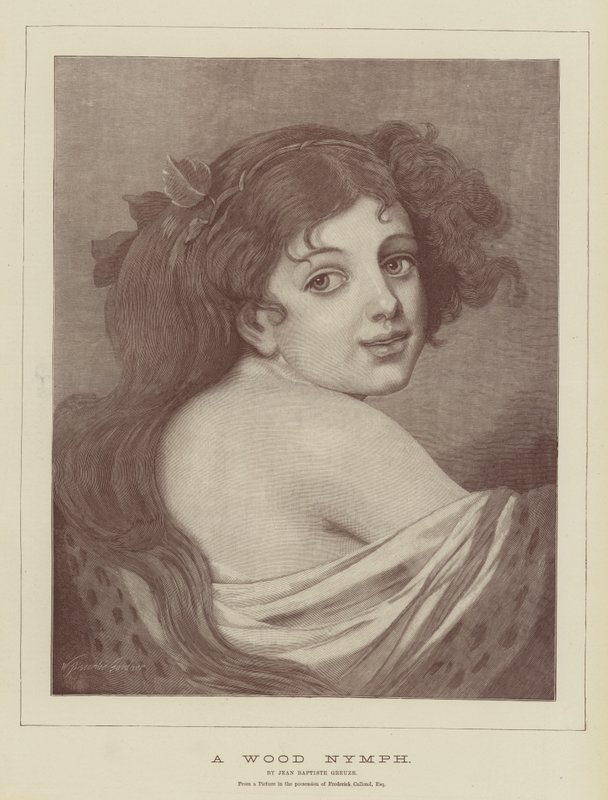 Een Bosnimf door Jean Baptiste Greuze