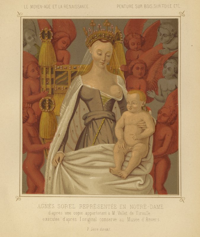 Agnes Sorel als Madonna Lactans door Jean (after) Fouquet