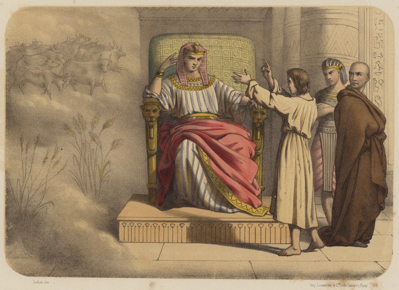 Jozef voor de Farao door Jean Baptiste Auguste Leloir
