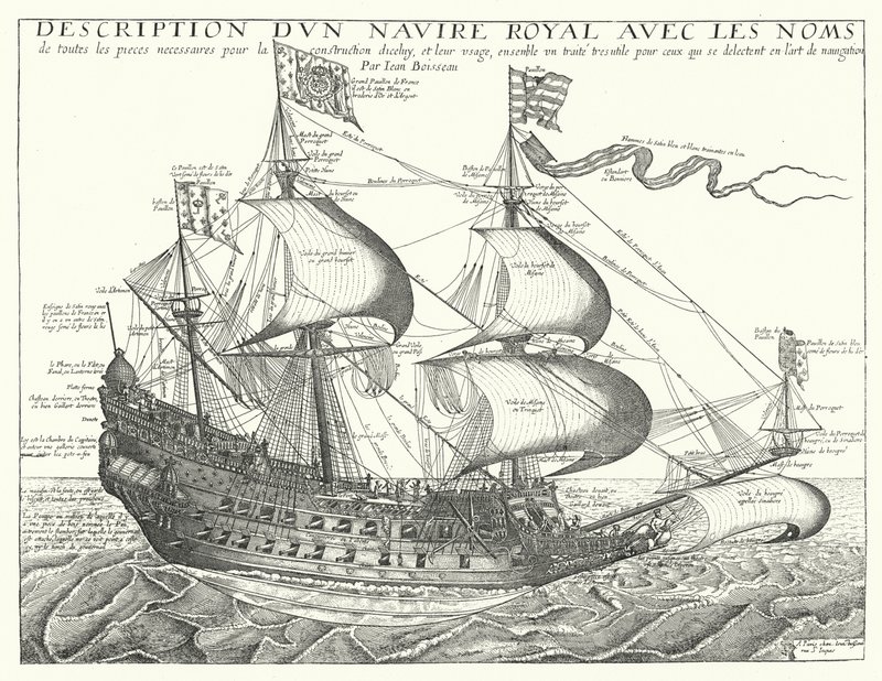 Frans oorlogsschip, ca. 1657 door Jean Boisseau