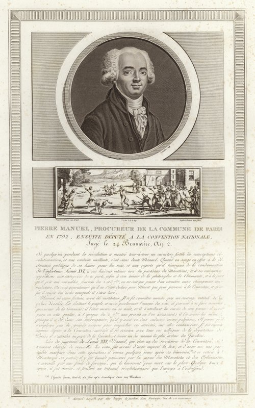 Portret van Louis Pierre Manuel door Jean Duplessi Bertaux