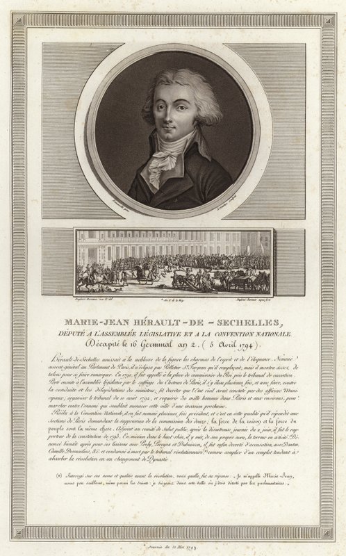 Portret van Marie-Jean Herault de Sechelles door Jean Duplessi Bertaux
