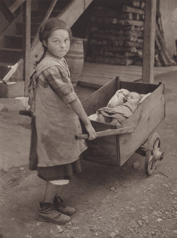 Het eenvoudige leven, een primitieve kinderwagen door Jean Gaberell