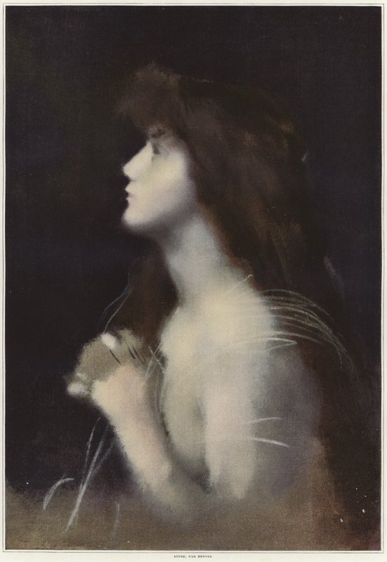 Studie van een vrouw door Jean-Jacques Henner