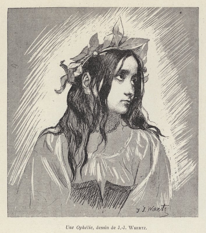 Ophelia door Jean Joseph Weerts