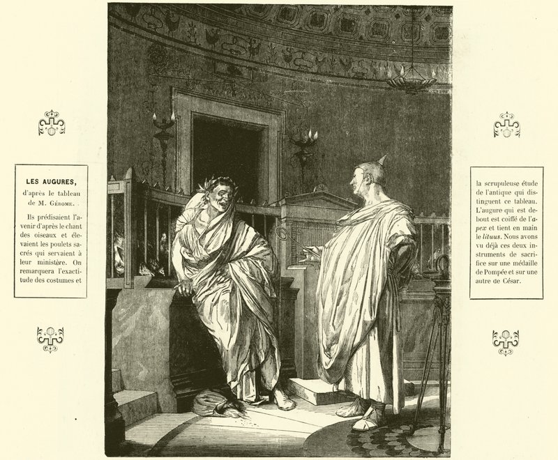 Twee Auguren, priesters van het oude Rome door Jean Leon (after) Gerome