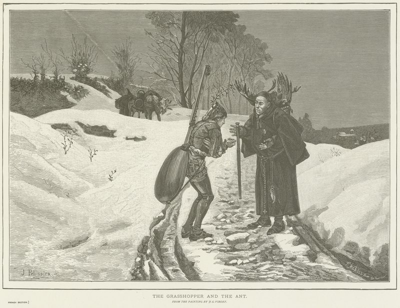 De Sprinkhaan en de Mier door Jehan Georges Vibert