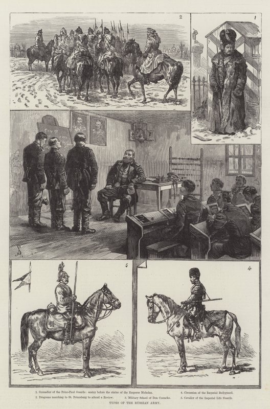Typen van het Russische Leger door Johann Nepomuk Schonberg