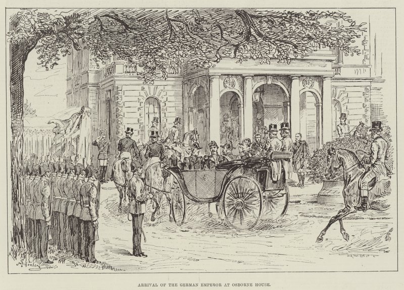 Aankomst van de Duitse keizer bij Osborne House door Johann Nepomuk Schonberg